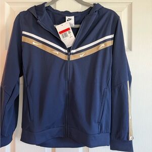 Nike Navy Zip-Up Hoodie with Gold & White Accents